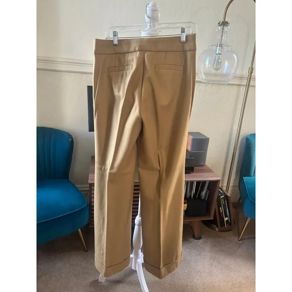 J.Crew Wool Wide Leg Trousers Women’s Size 6 Camel Favorite Fit